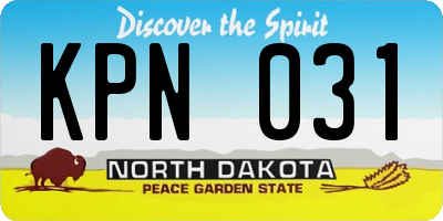 ND license plate KPN031