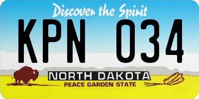 ND license plate KPN034