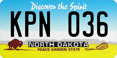 ND license plate KPN036