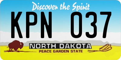 ND license plate KPN037