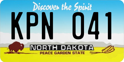 ND license plate KPN041