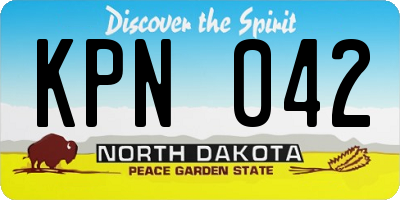 ND license plate KPN042