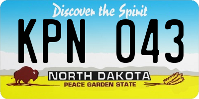 ND license plate KPN043