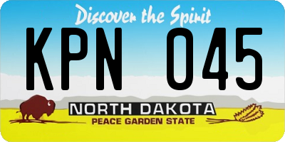 ND license plate KPN045