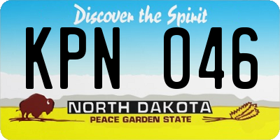 ND license plate KPN046