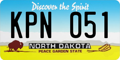ND license plate KPN051