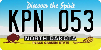 ND license plate KPN053