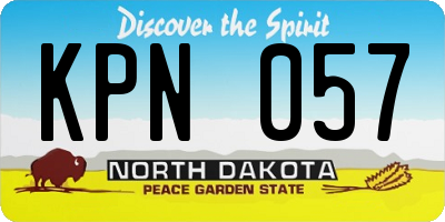 ND license plate KPN057