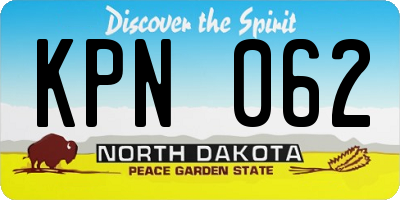 ND license plate KPN062