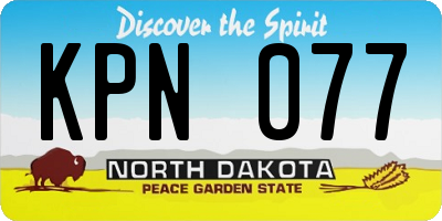 ND license plate KPN077
