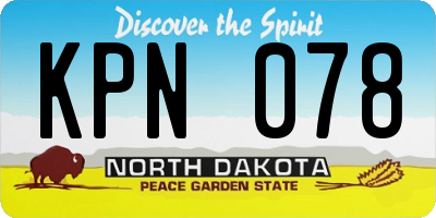 ND license plate KPN078