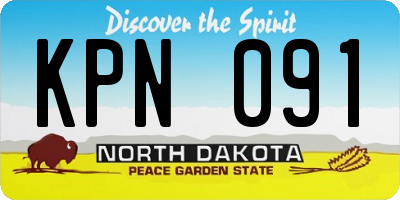 ND license plate KPN091