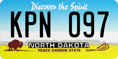 ND license plate KPN097