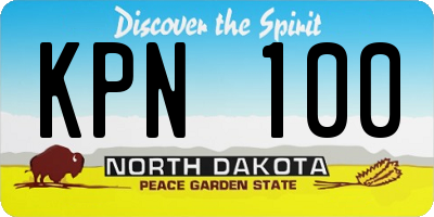 ND license plate KPN100