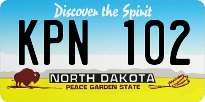 ND license plate KPN102