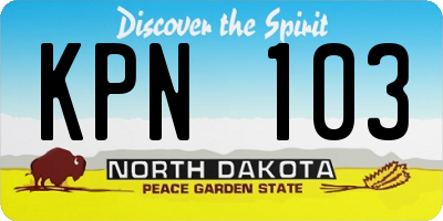 ND license plate KPN103