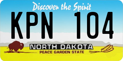 ND license plate KPN104