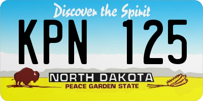 ND license plate KPN125