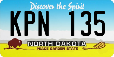 ND license plate KPN135