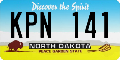 ND license plate KPN141