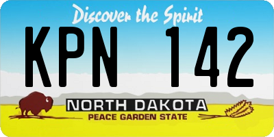 ND license plate KPN142