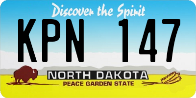 ND license plate KPN147