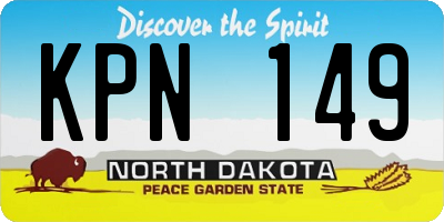 ND license plate KPN149