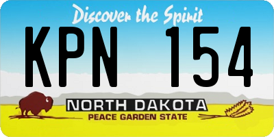 ND license plate KPN154