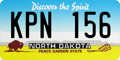 ND license plate KPN156