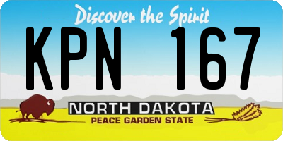 ND license plate KPN167