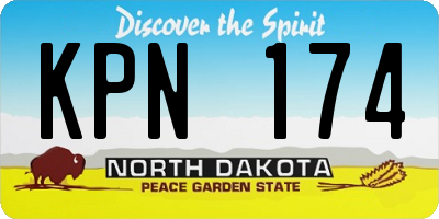 ND license plate KPN174