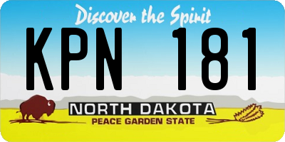 ND license plate KPN181