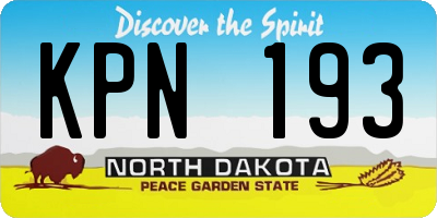 ND license plate KPN193