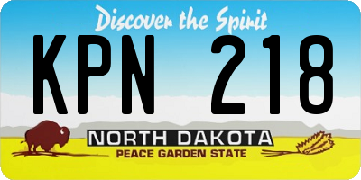 ND license plate KPN218