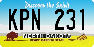 ND license plate KPN231