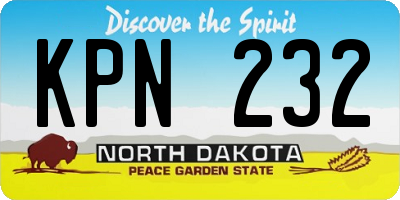 ND license plate KPN232