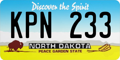 ND license plate KPN233