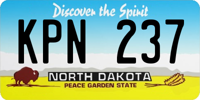 ND license plate KPN237