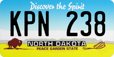 ND license plate KPN238