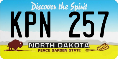 ND license plate KPN257
