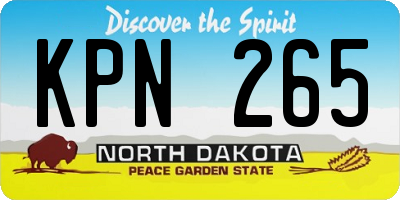 ND license plate KPN265