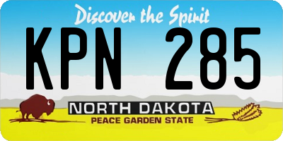 ND license plate KPN285