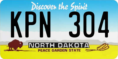 ND license plate KPN304