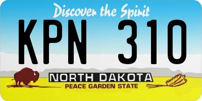 ND license plate KPN310