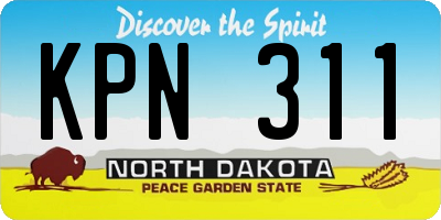ND license plate KPN311