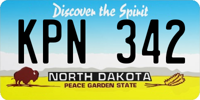 ND license plate KPN342