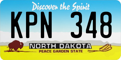 ND license plate KPN348