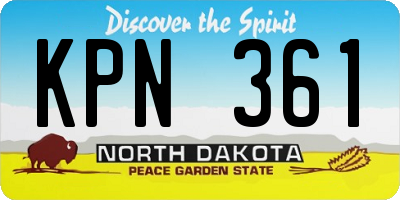 ND license plate KPN361