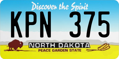 ND license plate KPN375