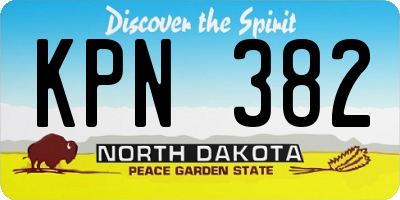 ND license plate KPN382